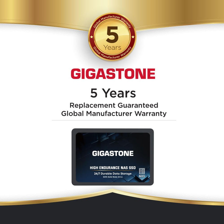 Gigastone NAS SSD 2TB SSD Festplatte (2er-Pack) TLC Hohe Dauerhaltbarkeit SSD für 24/7 Dauerbetrieb NAS-Systeme RAID 2,5 Zoll SATA III Internes Festkörper-Laufwerk SSD Caching