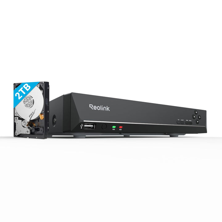 Reolink 8CH 4K PoE NVR Überwachungssystem Rekorder mit 2TB Festplatte, Videoüberwachung für Haus, Innen, Aussen Sicherheit. Unterstützt 16MP/12MP/4K/5MP/4MP HD IP Kameras, RLN8-410