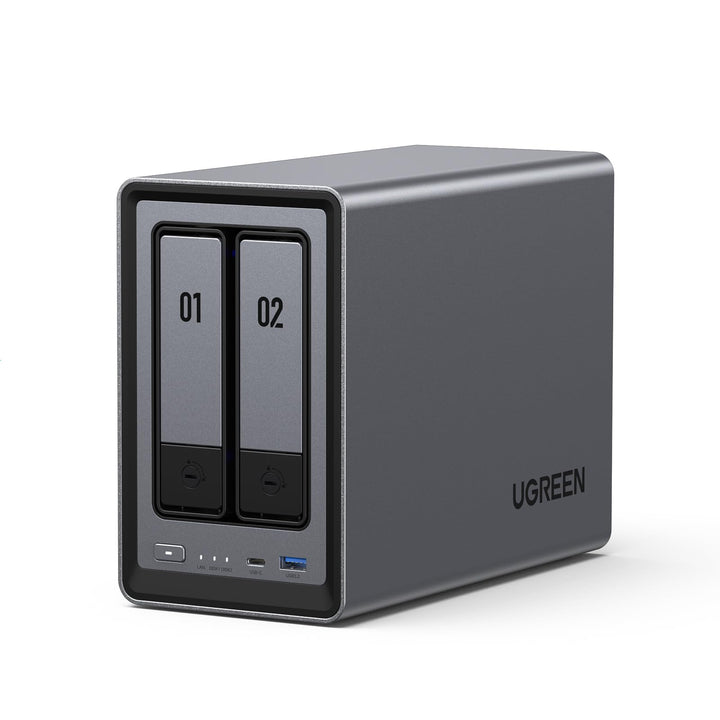 UGREEN NASync DXP2800 2-Bay NAS Server, Intel N100 Quad-Core, 8GB DDR5, 2,5GbE LAN, 2×M.2 NVMe-Steckplätze, 4K HDMI, Kompatibel mit Drittanbieter NAS Festplatten/HDD für Heim & Büro (Diskless)