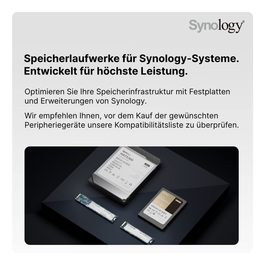 Synology DS220+ 2TB 2 Bay Desktop NAS System, installiert mit 2 x 1TB Western Digital Red Festplatten