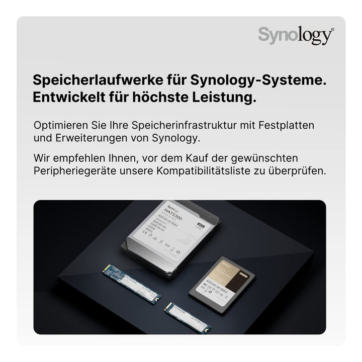 Synology DS220+ 2TB 2 Bay Desktop NAS System, installiert mit 2 x 1TB Western Digital Red Festplatten