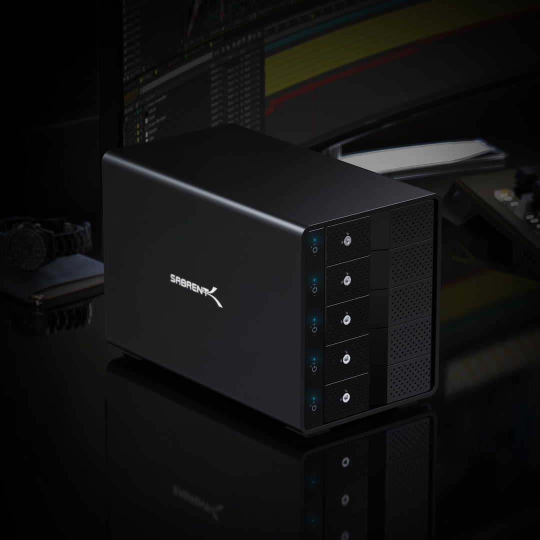 SABRENT 5 Bay Festplatten Docking Station USB C 10Gbps SSD HDD Dock, Kompatibel mit 2,5" 3.5" SATA (DS SC5B)