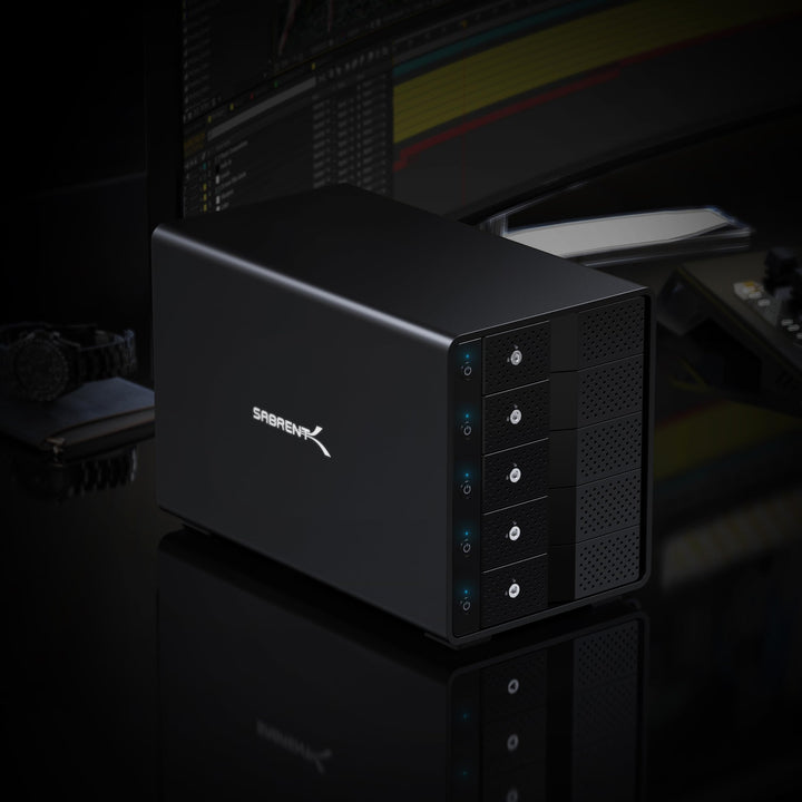 SABRENT 5 Bay Festplatten Docking Station USB C 10Gbps SSD HDD Dock, Kompatibel mit 2,5" 3.5" SATA (DS SC5B)