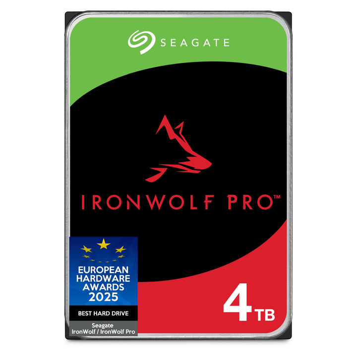 Seagate IronWolf Pro 4TB, NAS Interne Festplatte HDD, 3.5 Zoll, 7200 U/Min, CMR, 256 MB Cache, SATA 6 GB/S, inkl. Data Rescue Service (ST4000NTZ01)